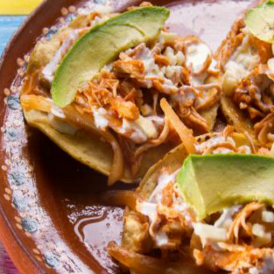 Tostadas de tinga de champiñones